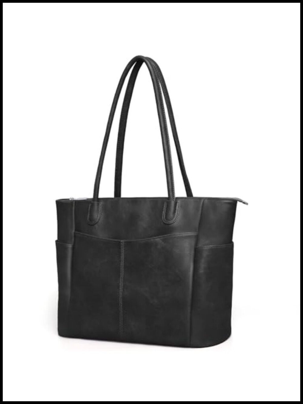 Large Tote Bag for Women Vegan Leather 23L Tote Purse Zipper Work